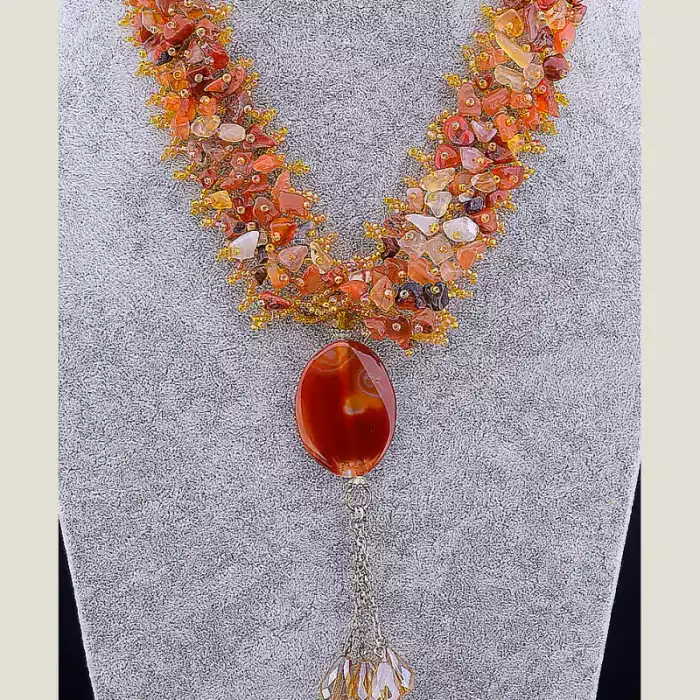 🏷️️ Намисто Сердолік 60 см ss_13349