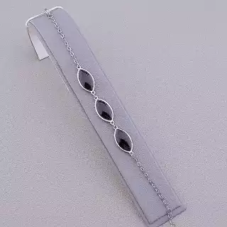 Браслет з карабіном Агат 19 см