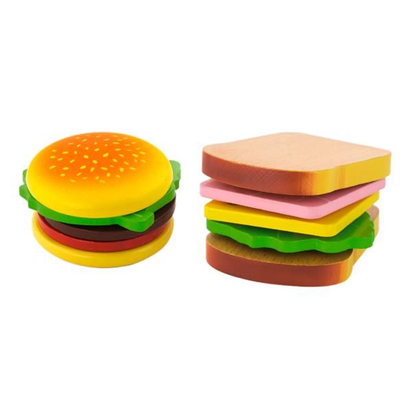 Іграшкові продукти Viga Toys Дерев'яні гамбургер і сендвіч (50810) 50810 50810