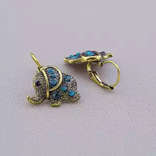 Сережки англійський замок Fashion Сrystal