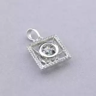 Кулон квадрат Xuping Фіаніт (родій)