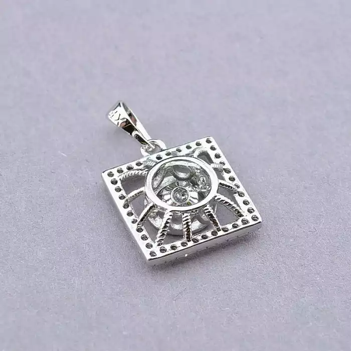 🏷️️ Кулон квадрат Xuping Фіаніт (родій) ss_63162