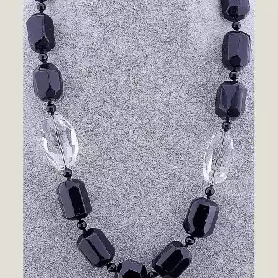 🏷️️ Намисто Гірський кришталь, Агат 65 см F-51385