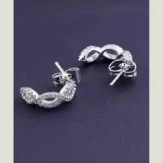 Сережки пусети Xuping Фіаніт (родій)