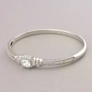 Браслет шарнірний Xuping Фіаніт 17 см (родій)