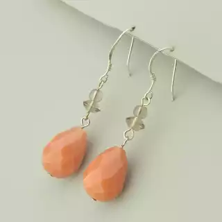 Сережки масивні петля Сердолік