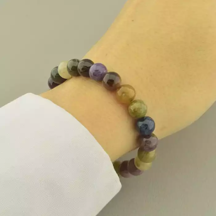 🏷️️ Браслет резинка Турмалін 18 см. ss_101303