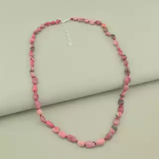 Намисто Родоніт (cрібло 925 проба) 52 см.