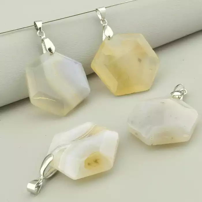 🏷️️ Кулон шестикутник Агат 35х30мм. ss_93943