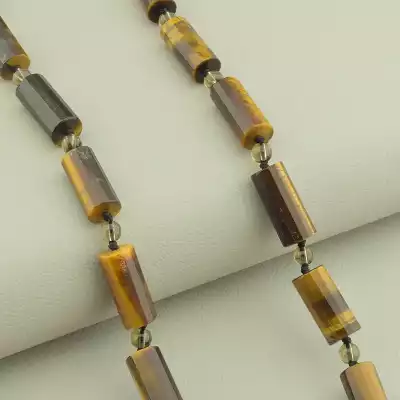 🏷️️ Намисто Тигрове око, Раухтопаз 60 см. F-101803