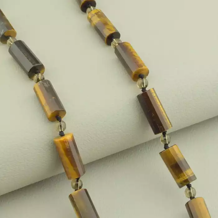 🏷️️ Намисто Тигрове око, Раухтопаз 60 см. ss_101803