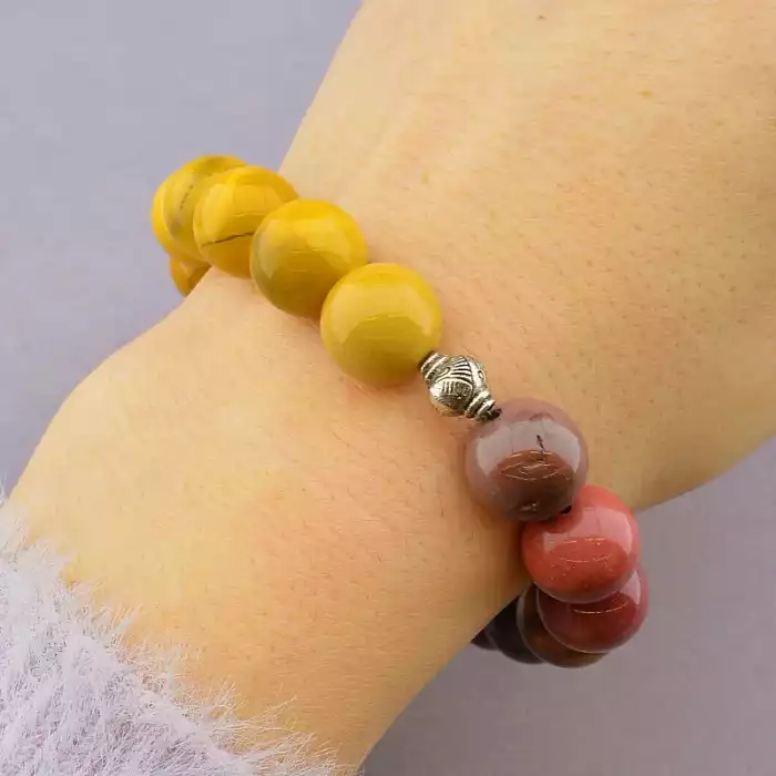 🏷️️ Браслет резинка Яшма 20 см ss_77926