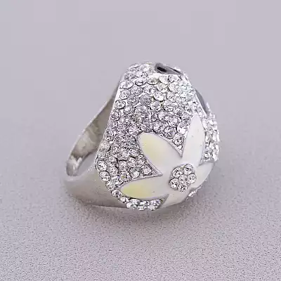 🏷️️ Перстень емаль квітка Сrystal F-87079