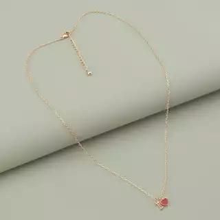 Підвіска серце Saiya емаль 40 см (позолота 18к рожева)