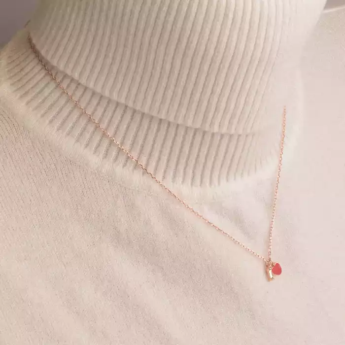 🏷️️ Підвіска серце Saiya емаль 40 см (позолота 18к рожева) ss_95865