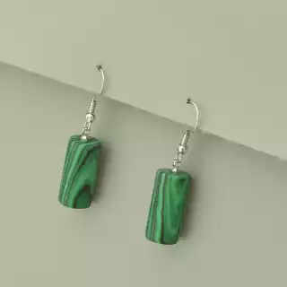 Сережки петля Малахіт 40х10
