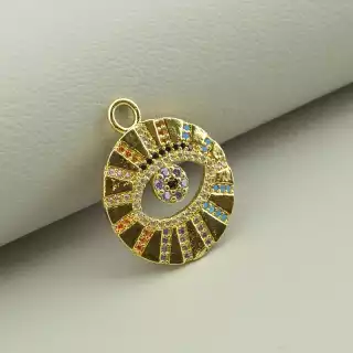 Кулон всевидюче око Фіаніт 20х20 (позолота 18к (лимонна))