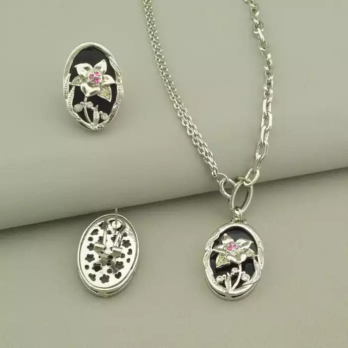 🏷️️ Набір Abella (фіаніт різнокольоровий), 40 см ss_104499