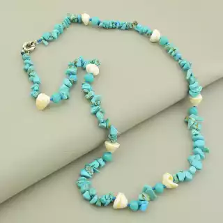 Намисто Бірюза, Мушля для повсякденного стилю 61 см