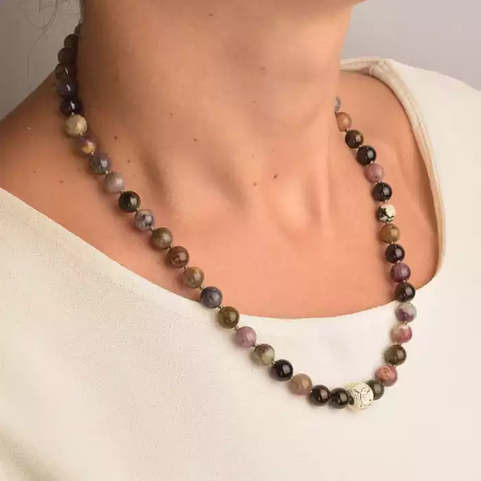 🏷️️ Намисто Турмалин срібло (925 проба) 46 см. ss_91137