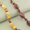 🏷️️ Намисто довге петля Яшма, Сердолік 70 см F-106124