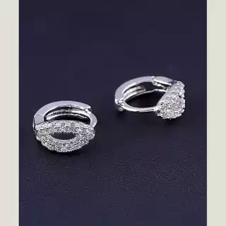 Сережки кільця Xuping Фіаніт (родій)