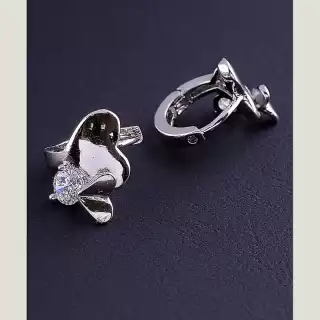 Сережки кільця Xuping Фіаніт (родій)