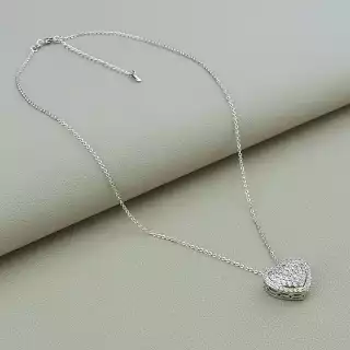 Підвіска серце Xuping Фіаніт 40 см (родій)