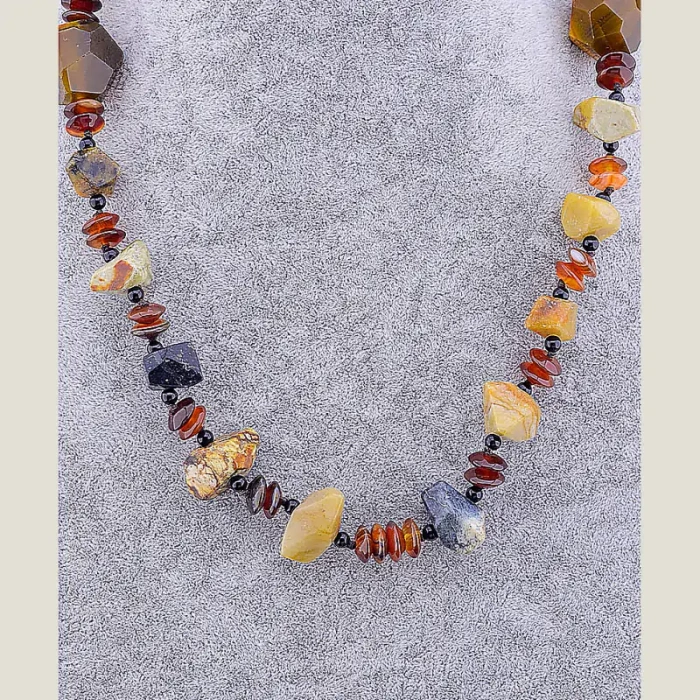 🏷️️ Намисто Агат, Сердолік, Яшма 75 см ss_54856