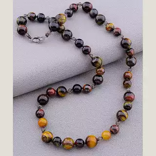 Намисто Тигрове око, Биче око, Чеський кришталь 52 см