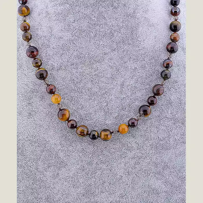 🏷️️ Намисто Тигрове око, Биче око, Чеський кришталь 52 см ss_77826