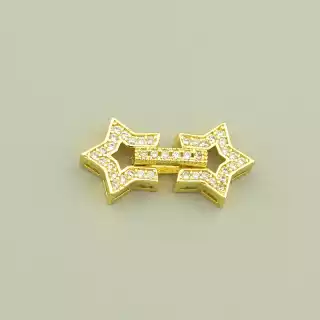 Замочок Фіаніт 23х11мм.(позолота 18к (лимонна))