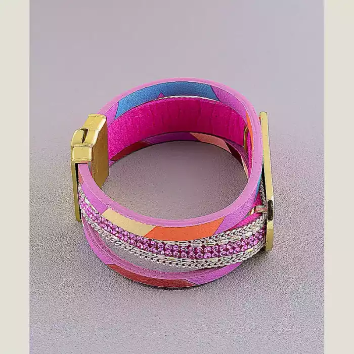 🏷️️ Браслет з магнітною застібкою Сrystal 19 см шкірозамінник ss_18490