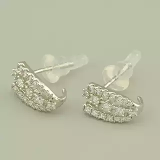 Сережки пусети Xuping Фіаніт (родій)