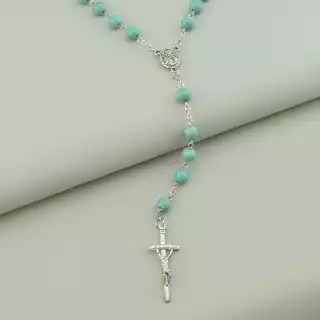 Чотки з каменю Бірюза 84 см.