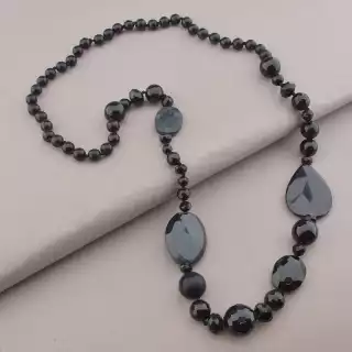 Намисто Агат, Чеський кришталь 78 см.