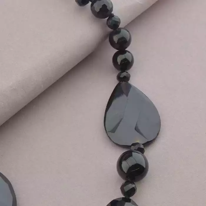 🏷️️ Намисто Агат, Чеський кришталь 78 см. ss_95866