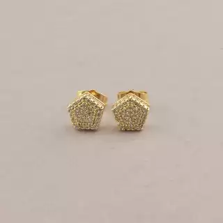 Сережки пусети Xuping Фіаніт (позолота 18к)