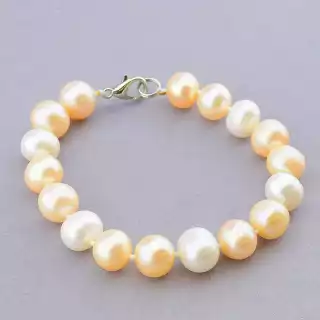 Браслет з карабіном Перли 17,5 см.