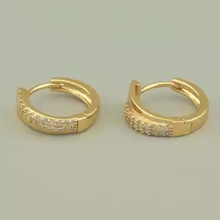 Сережки круглі Xuping Фіаніт (позолота 18к)