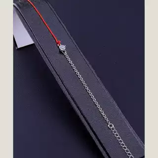 Браслет з карабіном Xuping Фіаніт 17 см (родій)