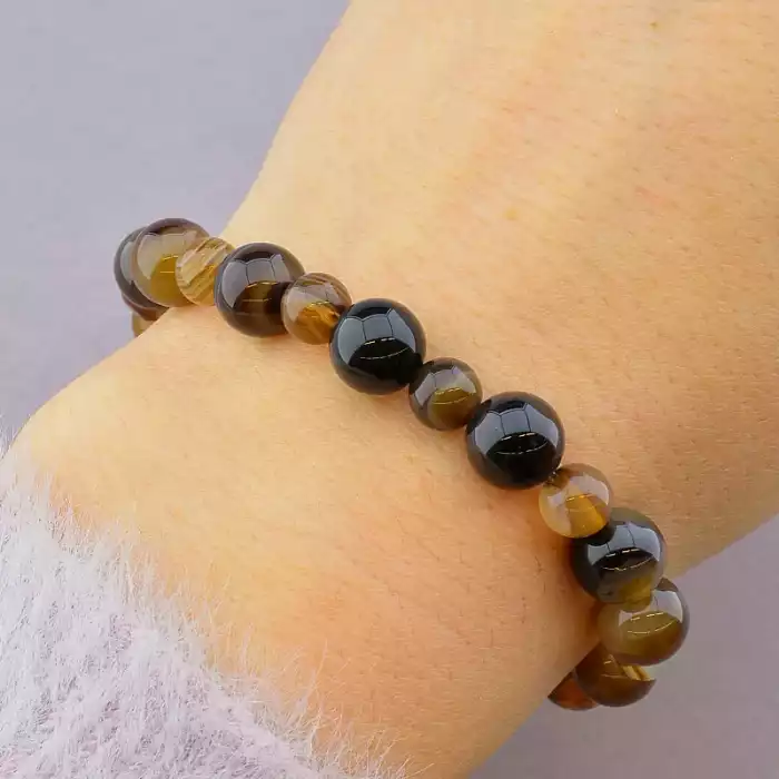 🏷️️ Браслет резинка Агат 17 см. ss_89289