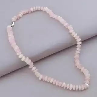 Намисто Рожевий кварц срібло (925 проба) 49 см.