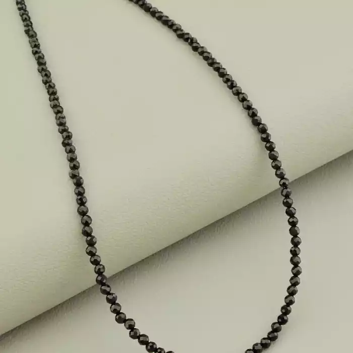 🏷️️ Підвіска Шпінель Срібло 925 (42 см, карабін, грань, чорний) ss_104902