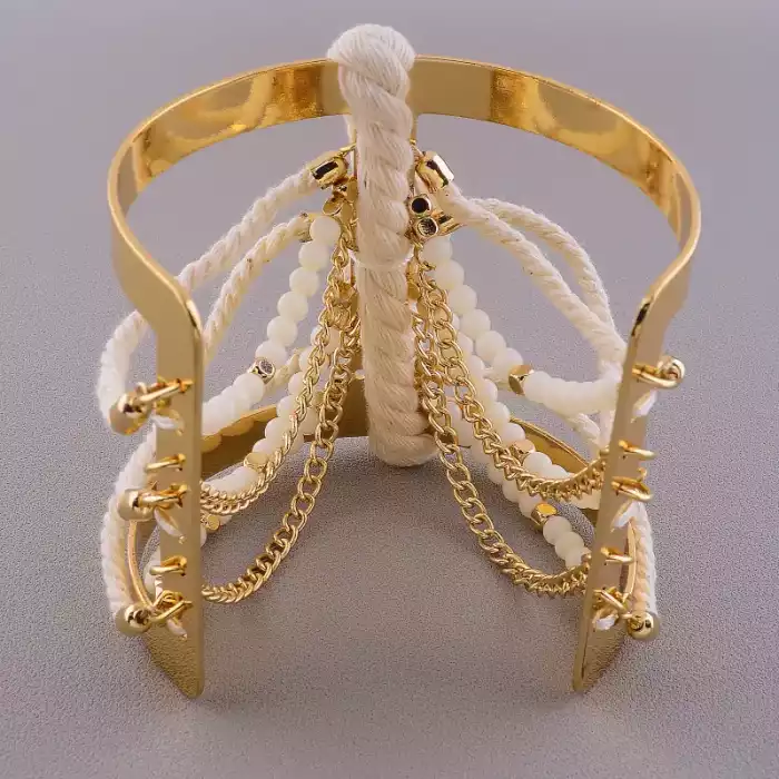 🏷️️ Браслет без застібки FJ Ракушка, Агат 18 см ss_80425