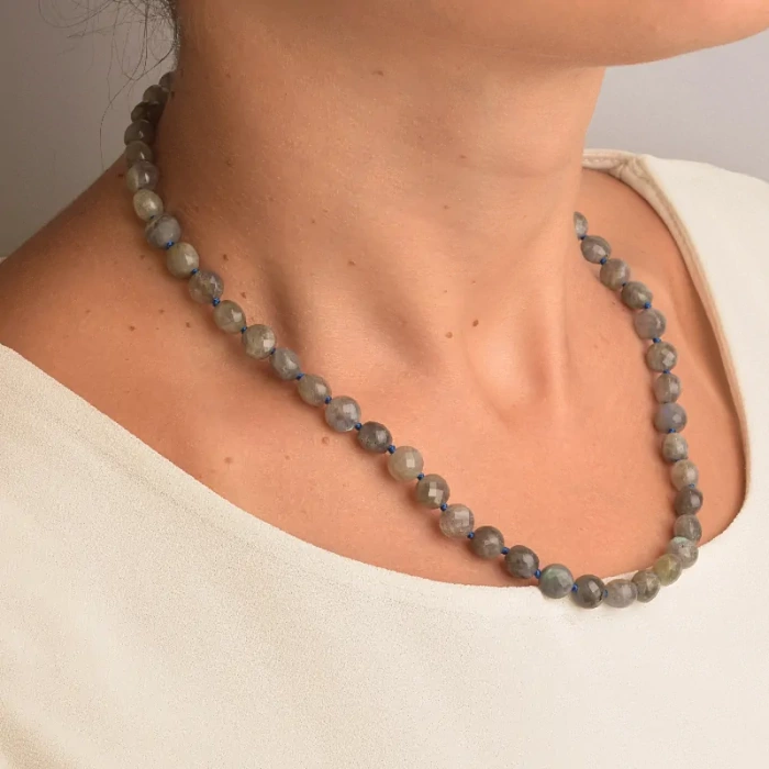 🏷️️ Намисто Лабрадор срібло (925 проба) 44 см. ss_91138