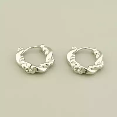 Сережки сучасні 15х15мм. (родій) застібка кільце