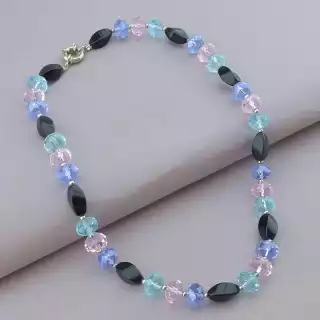 Намисто Чеський кришталь, Агат 48 см.