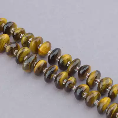 🏷️️ Намистини Тигрове око 39 см. на нитці (натуральне каміння, без застібки) F-92261