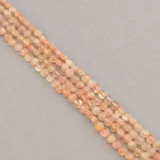 Намистини Сонячний камінь 39 см на нитці (натуральне каміння, без застібки) грановані